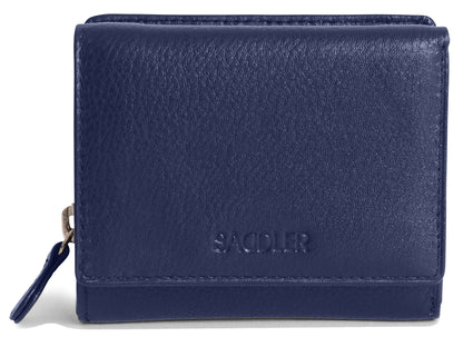 SADDLER CARLA Handmade Leather Compact Trifold Purse – RFID Protected | 5 Card Slots, ID Window & Zipped Coin Pocket | Gift Boxed