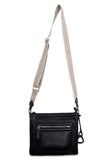 Ellen Leather 3-Section Zip-Top Crossbody bag  - Handmade by Saddler
