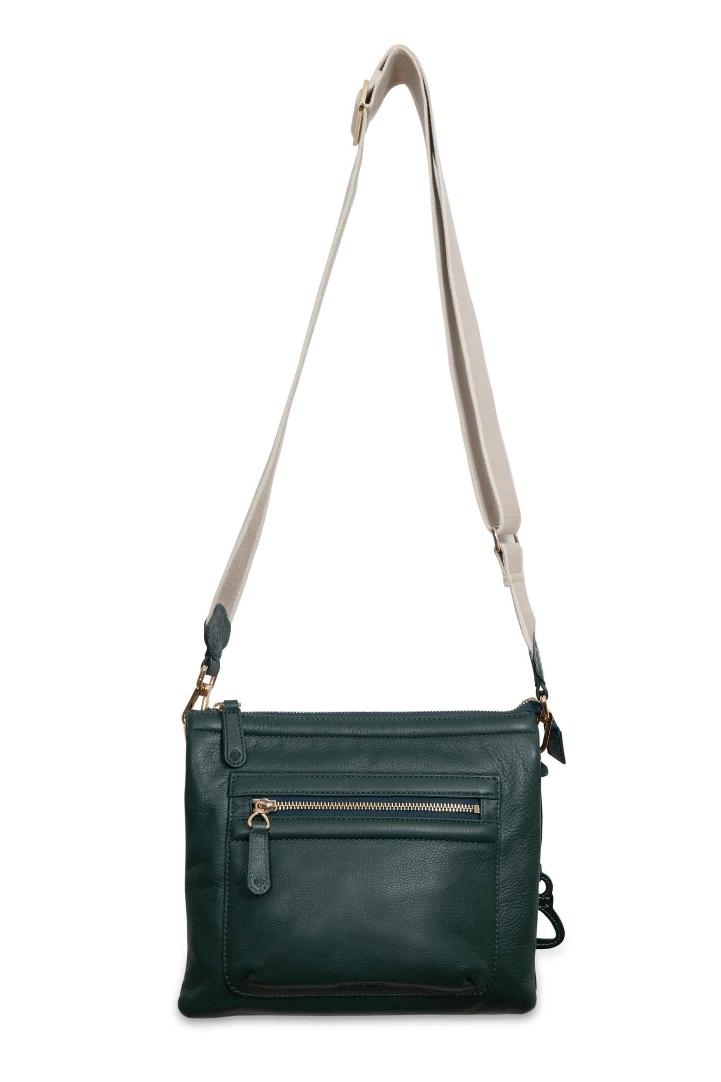 Ellen Leather 3-Section Zip-Top Crossbody bag  - Handmade by Saddler