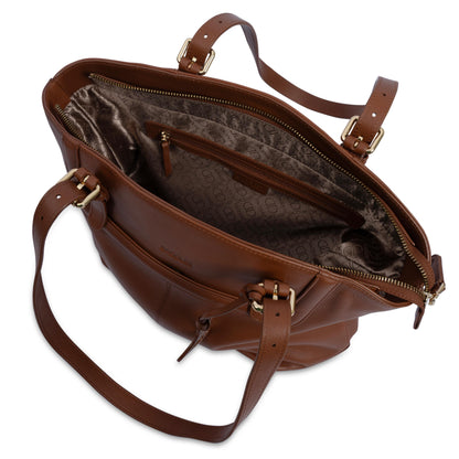 Sienna Zip Top Tote Shopper Bag for Women - Handmade by Saddler