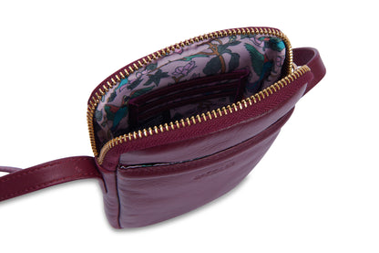 SADDLER "Margot" Real Leather Crossbody Zip Top RFID Phone Pouch - Gift Boxed