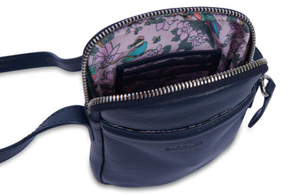 SADDLER "Margot" Real Leather Crossbody Zip Top RFID Phone Pouch - Gift Boxed