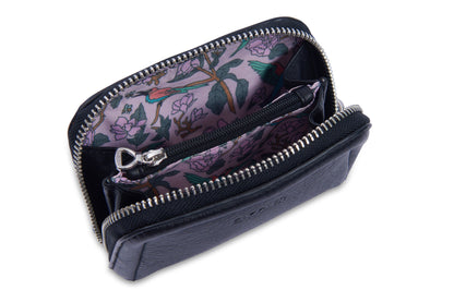 SADDLER "Annabelle" 2 Section RFID Real Leather Zip Top Coin Purse (Gift Boxed)