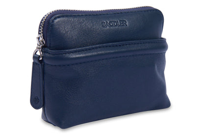 SADDLER "Louisa" RFID Real Leather Zipped Organiser and Cosmetic Pouch (Gift Boxed)