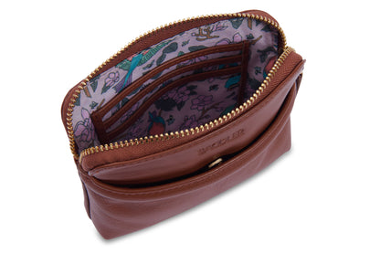 SADDLER "Louisa" RFID Real Leather Zipped Organiser and Cosmetic Pouch (Gift Boxed)