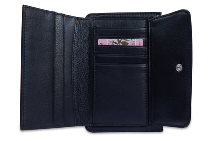 SADDLER "Marion" Bifold Real Leather Card Wallet with Zip Top Coin Purse (Gift Boxed)