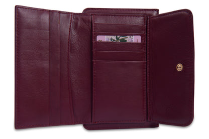 SADDLER "Marion" Bifold Real Leather Card Wallet with Zip Top Coin Purse (Gift Boxed)
