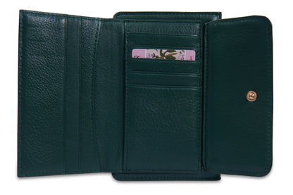 SADDLER "Marion" Bifold Real Leather Card Wallet with Zip Top Coin Purse (Gift Boxed)