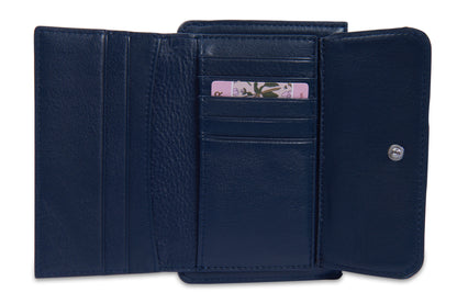 SADDLER "Marion" Bifold Real Leather Card Wallet with Zip Top Coin Purse (Gift Boxed)