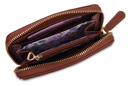 SADDLER "Annie" 3 Way Zipper RFID Real Leather Zipper Wallet (Gift Boxed)