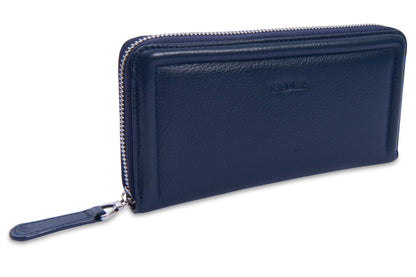 SADDLER "Beatrice" RFID Long Zipper Real Leather Purse (Gift Boxed)