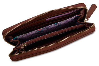 SADDLER "Beatrice" RFID Long Zipper Real Leather Purse (Gift Boxed)