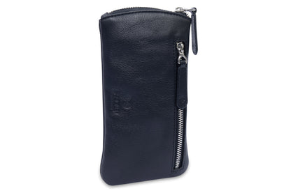 SADDLER "Mabel" Zip Top Real Leather Glasses Case with Card Holder (Gift Boxed)