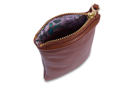 SADDLER "Mabel" Zip Top Real Leather Glasses Case with Card Holder (Gift Boxed)