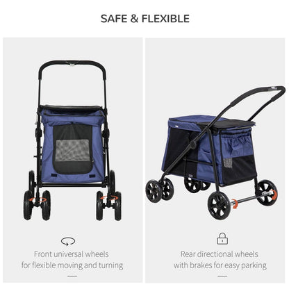 PawHut One-Click Foldable Pet Stroller