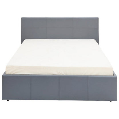 Winston Small Double Ottoman Bed Faux Leather Grey 4 x 7ft