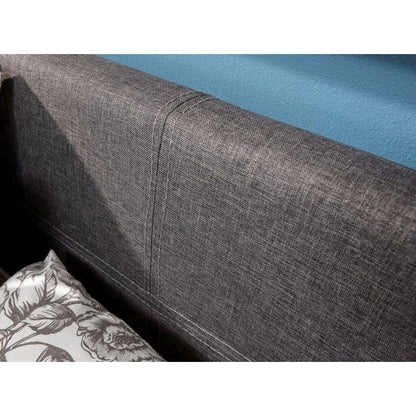 Winston King Size Ottoman Bed Fabric Grey 5 x 7ft