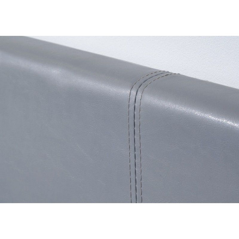 Winston King Size Ottoman Bed Faux Leather Grey 3 x 7ft