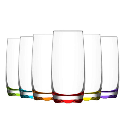 390ml Coloured Adora Premium Highball Glasses - Pack of Six