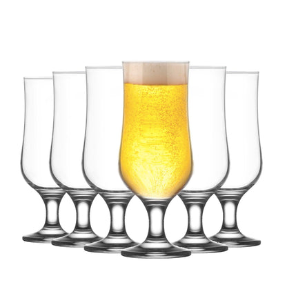 385ml Clear Nevakar Hurricane Beer Glasses - Pack of Six