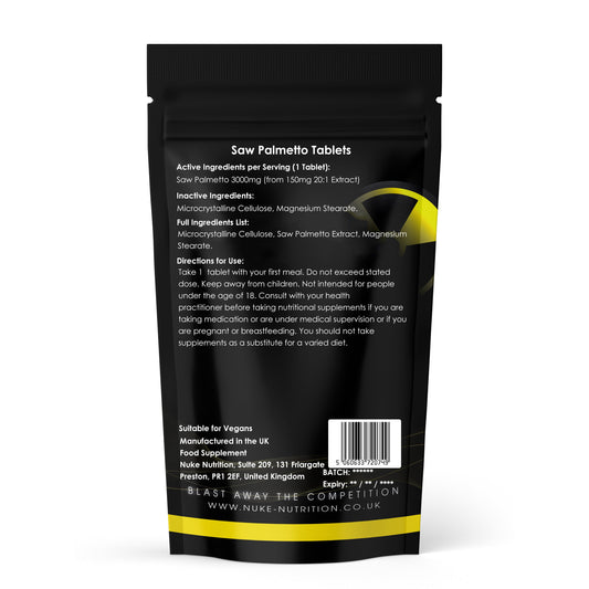 Saw Palmetto Tablets Extract 3000mg Prostate Function, Hair Loss, Urinary Tract Health