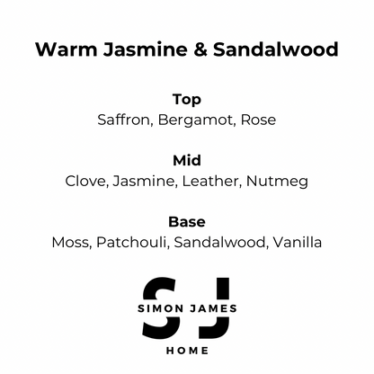 Warm Jasmine & Sandalwood Handmade Soy Wax Candle