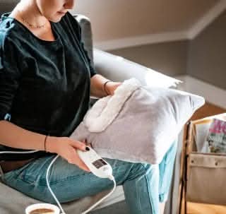 Grey Heated Fleece Pillow