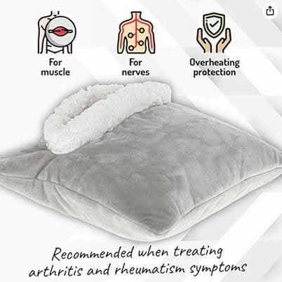 Grey Heated Fleece Pillow
