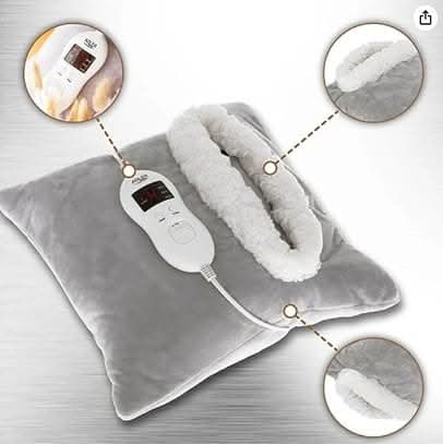 Grey Heated Fleece Pillow