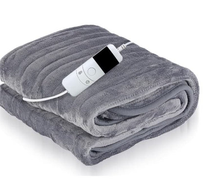 Grey Heated Electric Throw Blanket