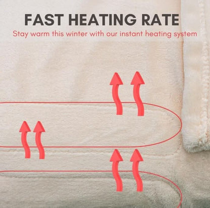 Grey Heated Electric Throw Blanket
