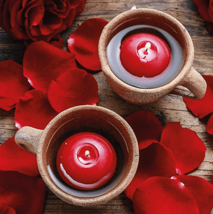 Set of 6 Red Floating Candles