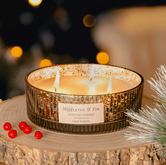 Christmas Vanilla Scented Candle Glass Decoration