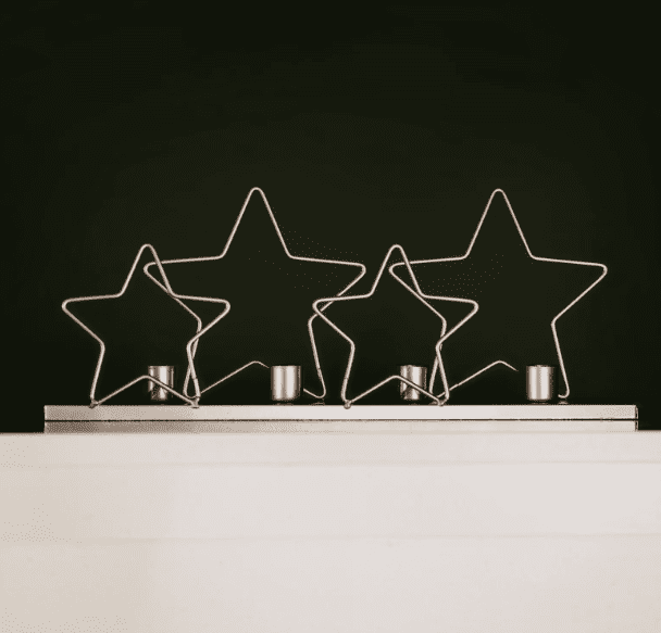 Christmas Silver Star Candle Holder