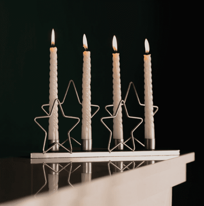 Christmas Silver Star Candle Holder