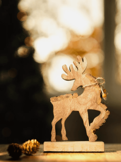 Wooden Reindeer Christmas Ornament