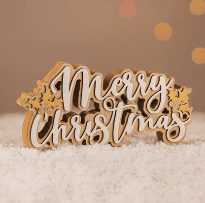 Wooden "Merry Christmas" Sign Christmas Decoration