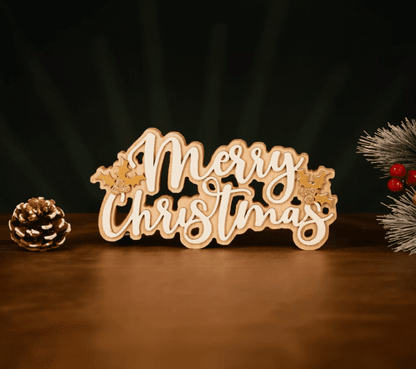 Wooden "Merry Christmas" Sign Christmas Decoration