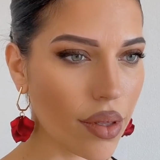 Juni Ruby Red Petal Earrings