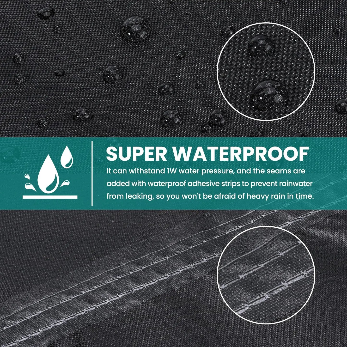 Garden Furniture Cover 600D Oxford Heavy Duty Anti-UV, Tear-Resistant Waterproof Outdoor Sofa Cover for Lawn Table Chair