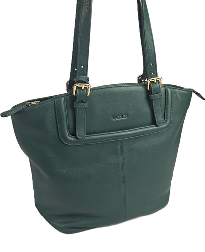 Sienna Zip Top Tote Shopper Bag for Women - Handmade by Saddler