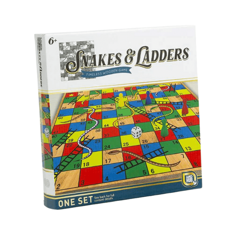 Wholesale Snakes & Ladders Timeless Wooden Board Game - (Case of 5)