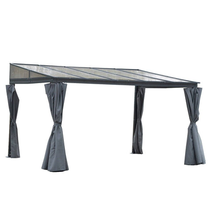 4 x 3M Outdoor Hardtop Gazebo with Curtains