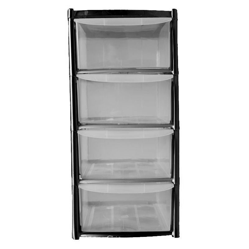 Plastic Storage Unit 4 Drawers 19 Litres - Clear & Grey by Premier