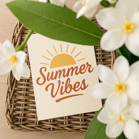 Summer Vibes Sun Summer Seasonal Alcohol Wall Home Decor Print