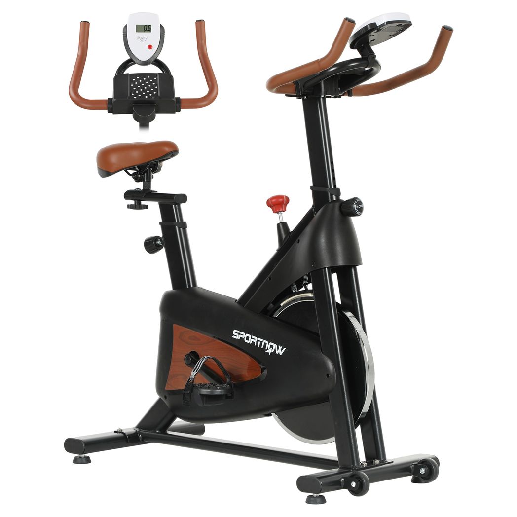 SPORTNOW Quiet Stationary Exercise Bike with Adjustable Seat