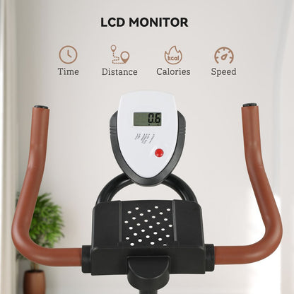 SPORTNOW Quiet Stationary Exercise Bike with Adjustable Seat