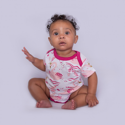 Swan Princess Pink Girls Sleep Suit & 2 Piece Vest Set