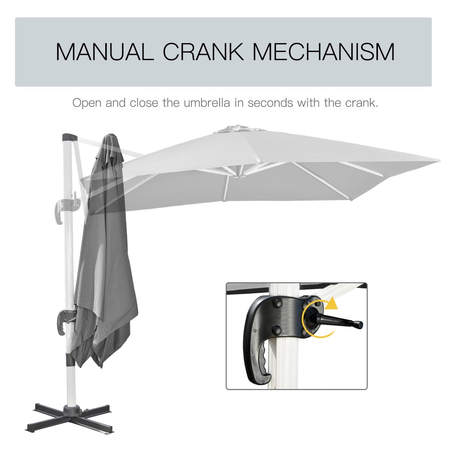 3m Square Cantilever Roma Parasol