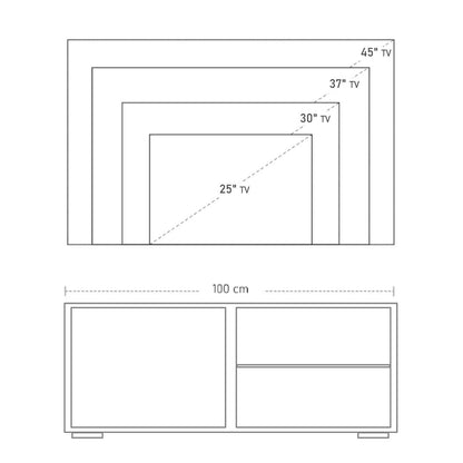 High Gloss Boxy TV Cabinet